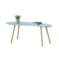 thumbnail image 2 of Convenience Concepts Oslo Bean Shaped Coffee Table, Sea Foam Blue/Natural, 2 of 5