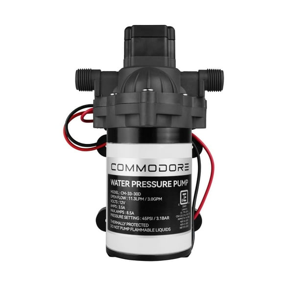 Bomba de agua COMMODORE 3.0 GPM/12 V 45 PSI Suministro de agua dulce/cruda