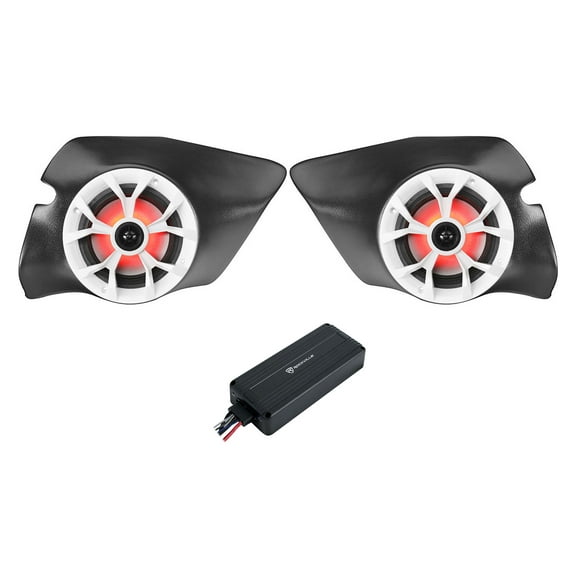 Rockville LED Speakers Bluetooth Amp For 2014-2017 Polaris RZR 1000/900S/Turbo