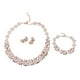 thumbnail image 1 of Conjunto de boda nupcial Sunnimix de pendientes y collar de perla chapados en oro, 1 of 8