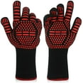 thumbnail image 1 of Guantes para horno, guantes para barbacoa que resisten el calor hasta 1472 °F, guantes de silicona antideslizantes para horno, guantes de cocina resistentes al calor para barbacoa, asar, hornear, ahumar, 13 pulgadas, 1 par (rojo) Sailing Electrónica, 1 of 6