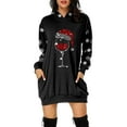 thumbnail image 2 of Pntutb Robe d'Été pour Femmes 2024 Robe Décontractée pour Femmes avec Poche Imprimé de Noël Manches Longues Ample à Capuche Robe pour Femmes, 2 of 6
