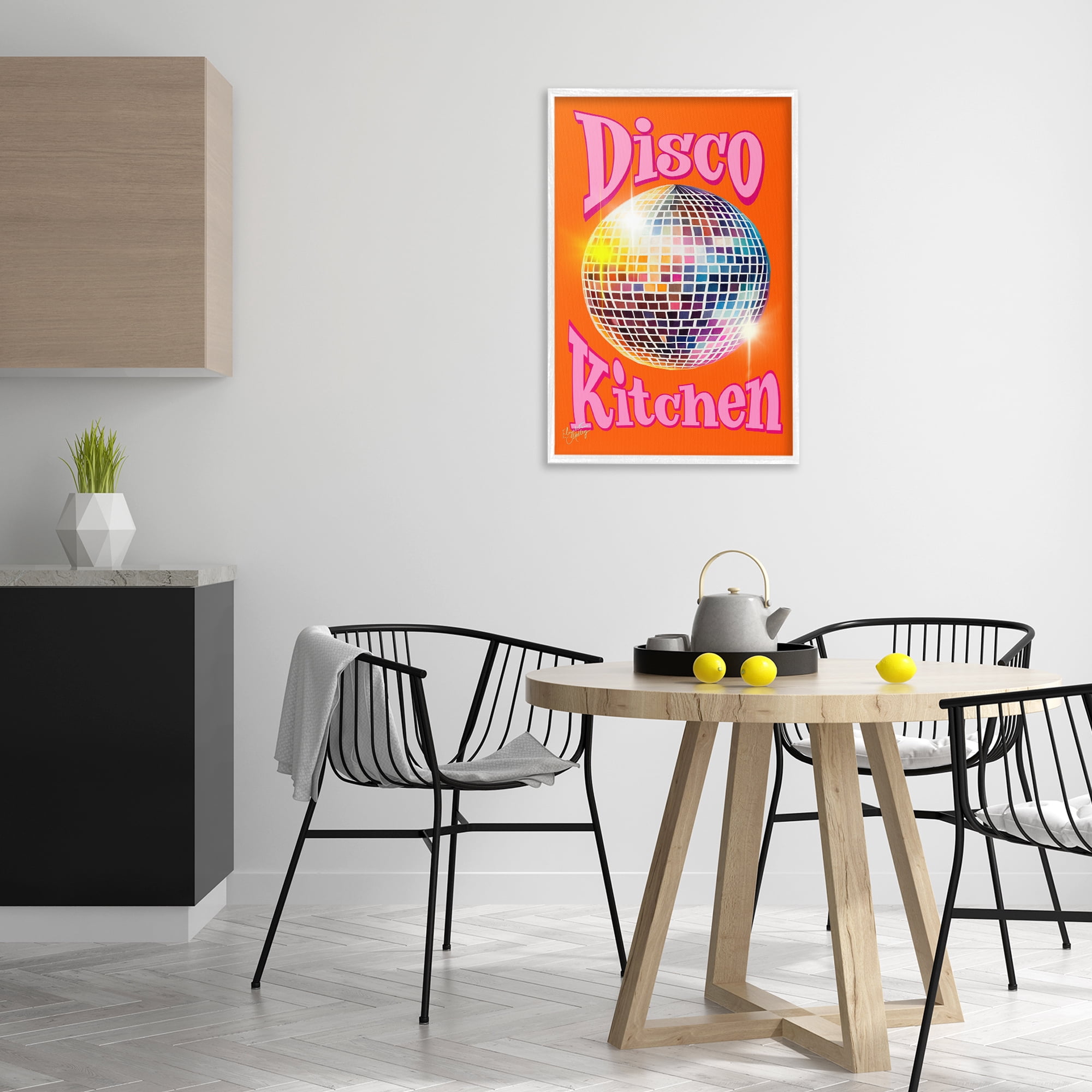 Stupell Industries Groovy Disco Kitchen Performing Arts Painting White Framed Art Print Wall Art, 20 x 30
