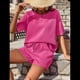thumbnail image 5 of Conjuntos de Pijama para Mujer, Conjunto de Dos Piezas de Punto Gofre, Chándal con Bolsillos, Color Rosa y Rojo, Talla L, 5 of 9