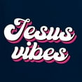 thumbnail image 6 of Wild Bobby Jesus Vibes Inspirational/Christian Women Standard V-Neck Tee, Navy, X-Large, 6 of 6