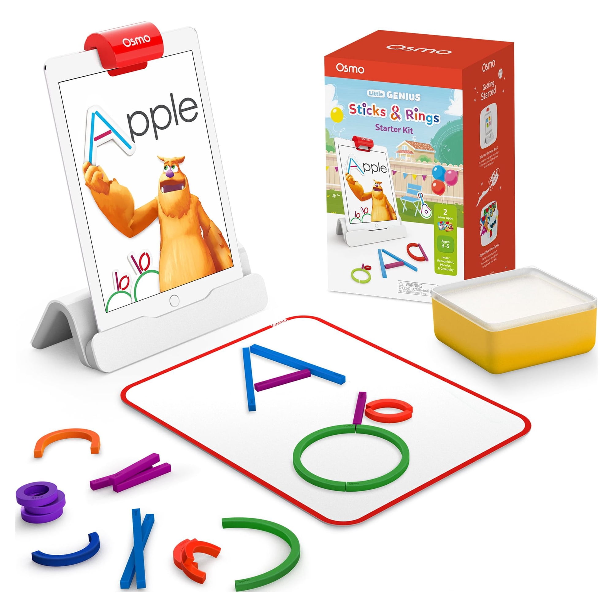 Osmo Little Genius Sticks & Rings, Ages 3-5, Letter Formation iPad/Fire