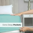 thumbnail image 3 of CGK Linens Extra Deep Pocket Single Fitted Sheet Only - King Size Wrinkle-Resistant & Comfy Bottom Sheet, Fits 18"-24" Mattresses, Spa Blue, 3 of 7