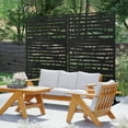 thumbnail image 3 of 72"x47" Outdoor Privacy Screen with Stand Metal Balcony Decorative Screen,Black, 3 of 7