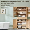 thumbnail image 4 of IFGET 71" Tall Bathroom Storage Cabinet, with Drawer and 4 Doors, Modern Curved Bathroom Cabinet for Small Spaces, Natural, 4 of 6