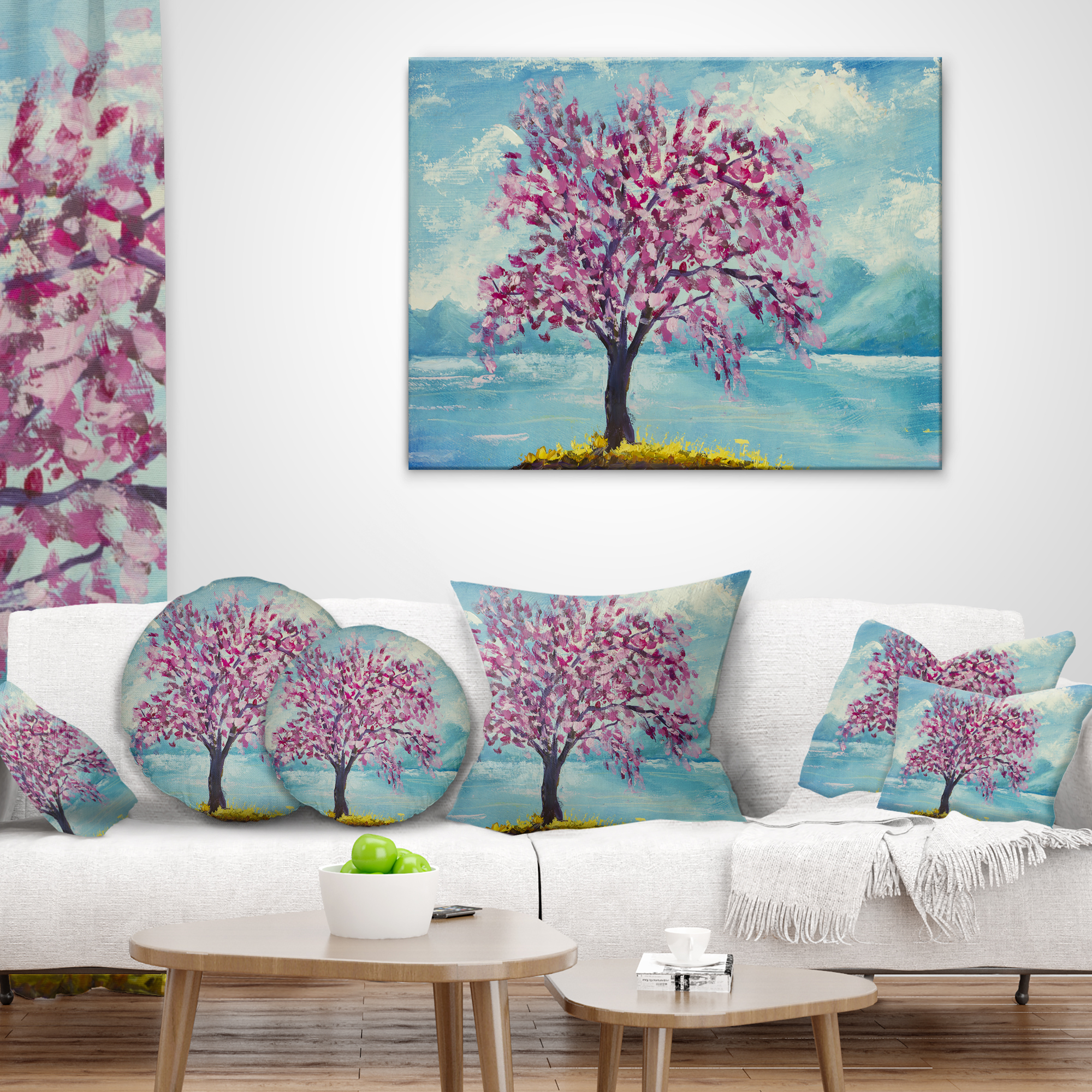 Designart 12" x 20" Multi-color Polyester Throw Pillow