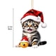 thumbnail image 3 of Colgante de coche de Navidad para gatos - Decoración colgante festiva para espejo retrovisor, mochila y hogar, adorno navideño rojo y verde, 3 of 8