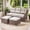 3PCS-Sofa & Ottomans, variant on OPOHORO 75" Wide Brown Wicker Patio 3-Seat Couch, Weather Resistant Rattan Outdoor Lounge Sofa with Deep Seat and 6" Thick Cushion for Patio Backyard Porch, Beige