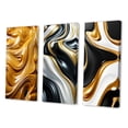 thumbnail image 3 of Designart "Ocean of Gold Waves Liquid Abundance" Abstract Spirals Wall Art Set Of 3 - Transitional Gold Canvas Set For Living Room Decor, 3 of 6