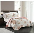 thumbnail image 2 of Chic Home Alpine 9-Piece Medallion Quilt Set, California King, Coral/Gold/White, 2 of 5