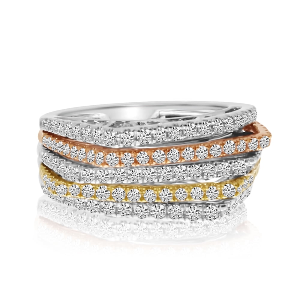 14k Multi Gold Diamond Ring