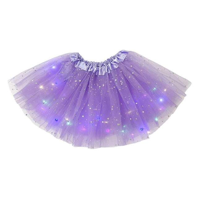 Falda tipo tutú LED TRYUEN con lentejuelas y estrellas iluminadas para mujer