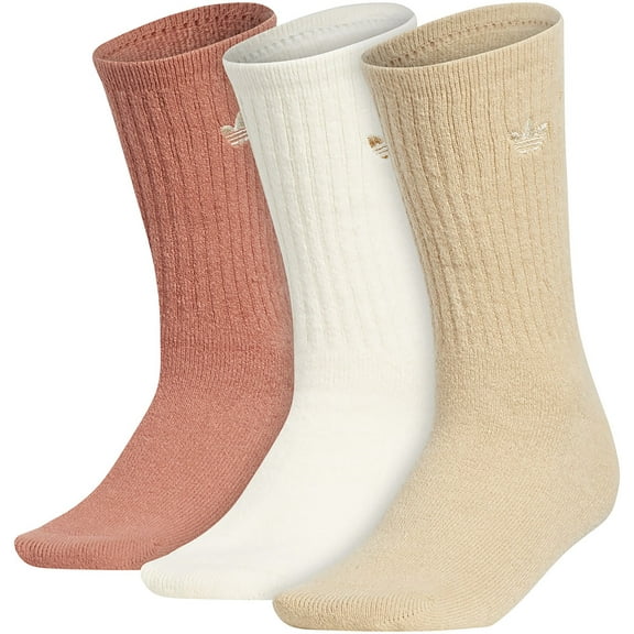 adidas Originals Women's Comfort Crew Socks - 3 Pack (Beige/White)