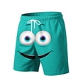 thumbnail image 2 of Yaoyar Mens Beach Shorts Cute Funny Face Summer Swim Trunks Novelty Beachwear Summer Sports Vacation Drawstring Shorts with Pockets, 2 of 5