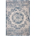 thumbnail image 2 of SAFAVIEH Courtyard Tangier Faded Aztec Indoor/Outdoor Area Rug, 6'7" x 9'6", Beige/Navy, 2 of 8