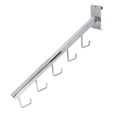 thumbnail image 2 of 5 J Hook Gridwall Waterfall - 18" L Square Tube Faceout Hook for Grid Panels - Chrome - 5 Pack, 2 of 2