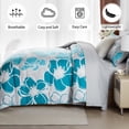 thumbnail image 3 of Flymme King Size Comforter Sets,7 Pieces Blue Bed in a Bag Floral Comforter and Sheet Set,Soft Microfiber Complete Bedding Sets for All Seasons, 3 of 8