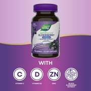 Nature’s Way Sambucus Zero Sugar Elderberry Immune Gummies, with Vitamins C, D3 & Zinc, Unisex, 50ct