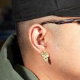 thumbnail image 5 of Hip Hop Golden Nugget Jewelry 14K Gold Plated 12mm X 20mm Surgical Steel Post Pierced Fashion Stud Earring, 5 of 8