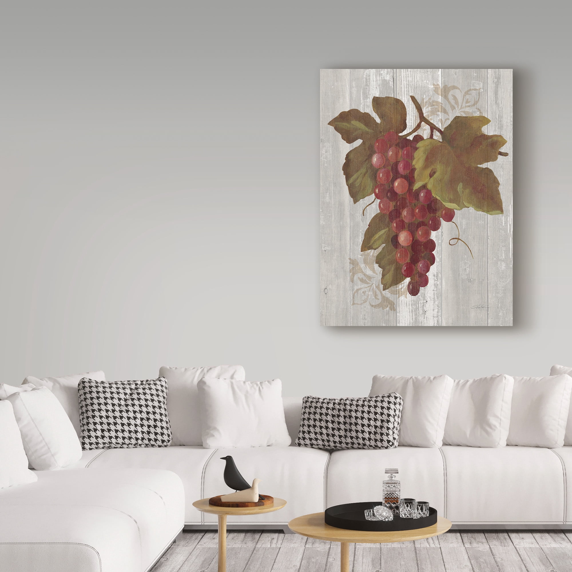 Trademark Fine Art 'Autumn Grapes III on Wood' Canvas Art by Silvia Vassileva