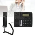 thumbnail image 3 of Desktop Corded Telephone, Caller ID Alarm Clock Business Landline Telephone Clear   For Home, 3 of 8
