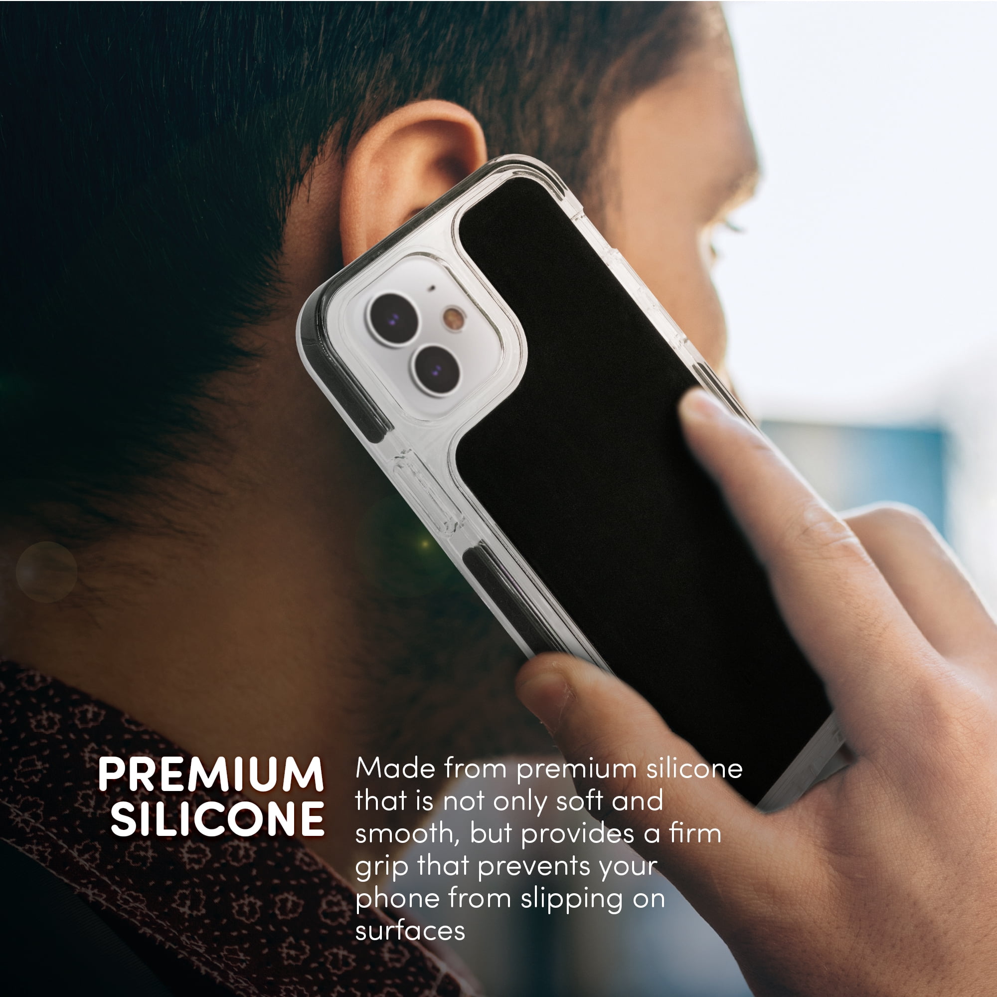 iHome Velo Silicone Impact Case for iPhone 12/12 Pro, Black