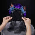 thumbnail image 5 of UNLLLL Halloween Large Rose Headband with Sheer Overlay, Gothic Bride Hair Accessory, Fancy Dress Costume Prop, for Themed Parties and Events (Dark Blue), 5 of 6