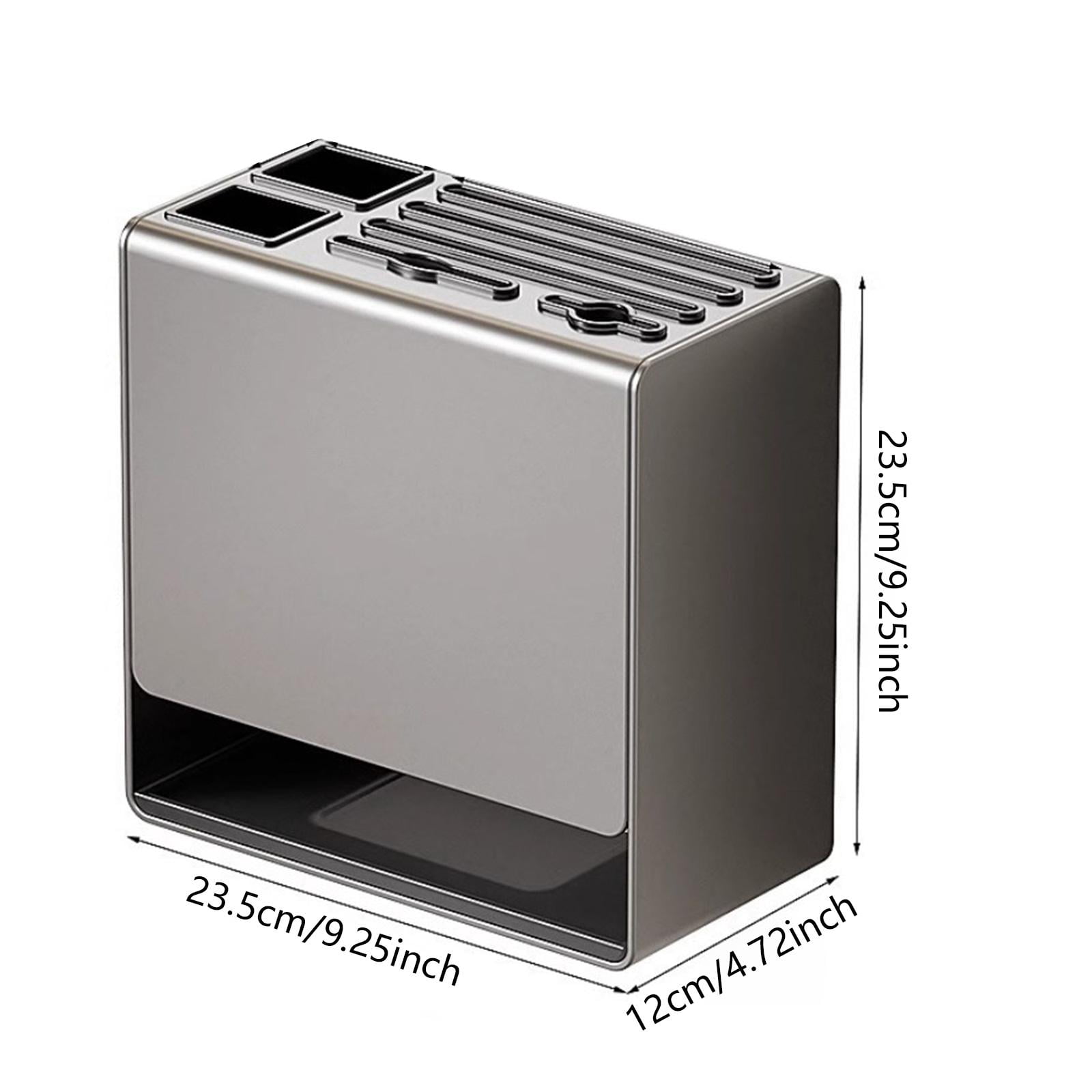Fiocias Knife Block Carbon Steel Multiple Slots with Drain Tray Knife Utensil Holder Countertop