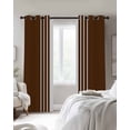 thumbnail image 4 of Brown White Stripe Kitchen Curtains Modern Rustic Vertical Striped Cafe Short Curtains for Bathroom Blackout Window Curtain Grommet Small Window Treatment Drapes for Bedroom Living Room 27.5"x39"x2, 4 of 9