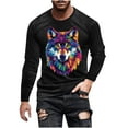 thumbnail image 3 of Jinhomg Mens Big and Tall T Shirts Novelty Funny Mardi Gras Mask Graphic Tees Lightweight Comfy Long Sleeve Crew Neck Tops Holiday Party Streetwear Daily Deals Black XXXL, 3 of 6