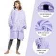 thumbnail image 4 of Catalonia Womens' Full Body Blanket Hoodie Sweatshirt, Extra Long Wearable Fleece Pullover, Gift for Adult Men Women Wife Girlfriend, Purple, 4 of 7