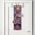 thumbnail image 2 of Floral Hanging Pocket Organizer, Poppy Petals Romantic Bouquets Meadow Blooms Rural Beauty on Dark Ceil Blue, Printed Polyester Storage Bag with Pockets, 9" x 27", Magenta Vermilion, 2 of 2