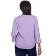 thumbnail image 2 of Alfred Dunner Womens Petite Floral Embroidery Flutter Sleeve Top, 2 of 6