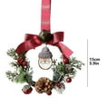 thumbnail image 3 of Tyeign Mini Holly Christmas Wreath, 6" Pinecone & Berry Car Hanger, Artificial Winter Garland for Door Mirror Or Tree, Festive Indoor-Outdoor Accent, Small Wreath Pendant*1, 3 of 5