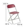 thumbnail image 5 of Emma + Oliver Set of 2 Plastic Folding Chairs - 650 LB Weight Capacity Lightweight Stackable Folding Chair in Red, 5 of 13