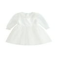 thumbnail image 1 of Robe en Maille pour Fille, Imprimé à Pois, Manches Longues, Tulle, Robe Trapèze de Fête, 1 of 9