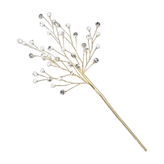 Gold Pearl Rhinestone Berry Spray Pick Christmas Tree Decoration DIY Floral Stem for Wedding Party Home Decor Wreath Bouquet Arrangement