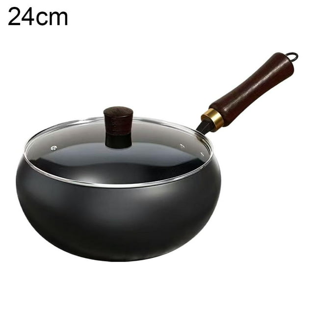 Nonstick Wok No Coating Gas Boiling Stir Fry Pan For Restaurant Camping Stovetop Bottom Cookware Frying Cooker Small Flat Pan