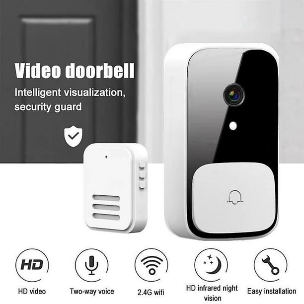 Sonnette WiFi intelligente vidéo sans fil avec caméra, interphone