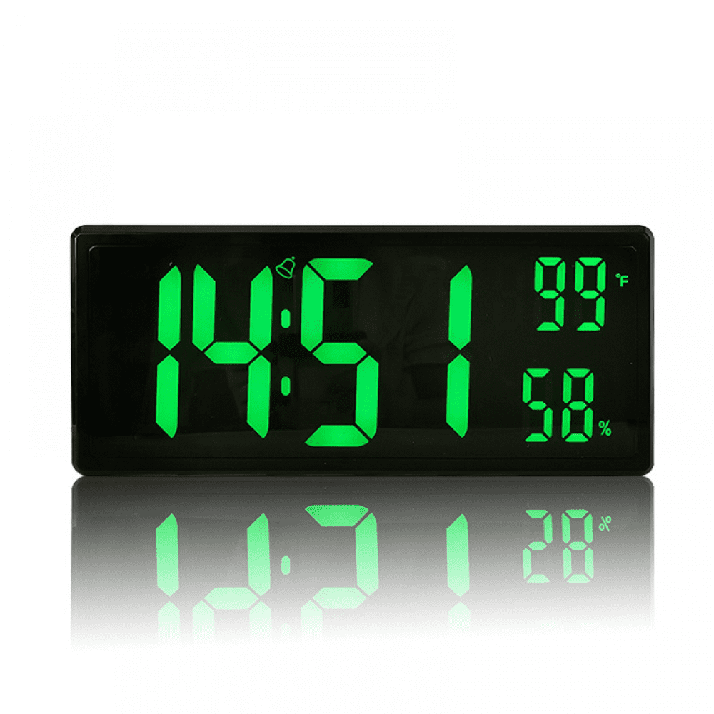 SAYTAY Large Digital Wall Clock , 14" Battery Operated Alarm Clock with