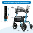 thumbnail image 3 of COSYWILL Rollator Walkers with Seat for Seniors, Foldable 10" Big Wheels All Terrain Rolling Walker,Adjustable Handles, Mobility Walker for Seniors,Blue, 3 of 9