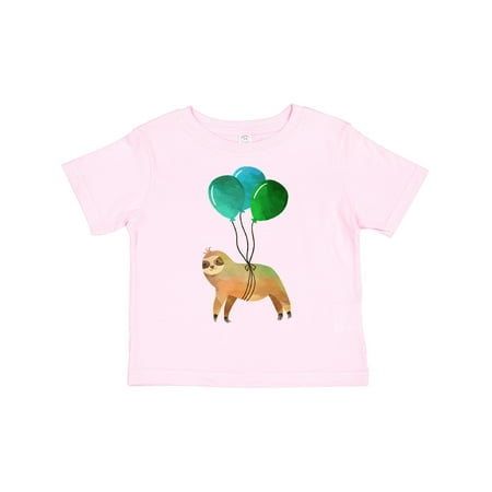 

Inktastic Cute Flying Sloth with Green Balloons Gift Toddler Boy or Toddler Girl T-Shirt
