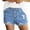 Light Blue, variant on Jeans Short for Women High Waist Ripped Distressed Frayed Hem Design Summer Casual Denim Shorts
