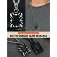 thumbnail image 4 of FaithHeart Dragon Claw Black Onyx Necklace for Men Vintage Punk Biker Gothic Claw Protection Necklace Jewelry Gift for Son Brother Christmas, 4 of 11