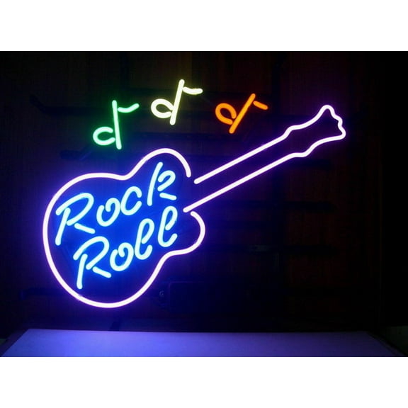 Queen Sense 17"x14" Rock Roll Guitar Notes Neon Sign Man Cave Handmade Neon Light 117RRGN
