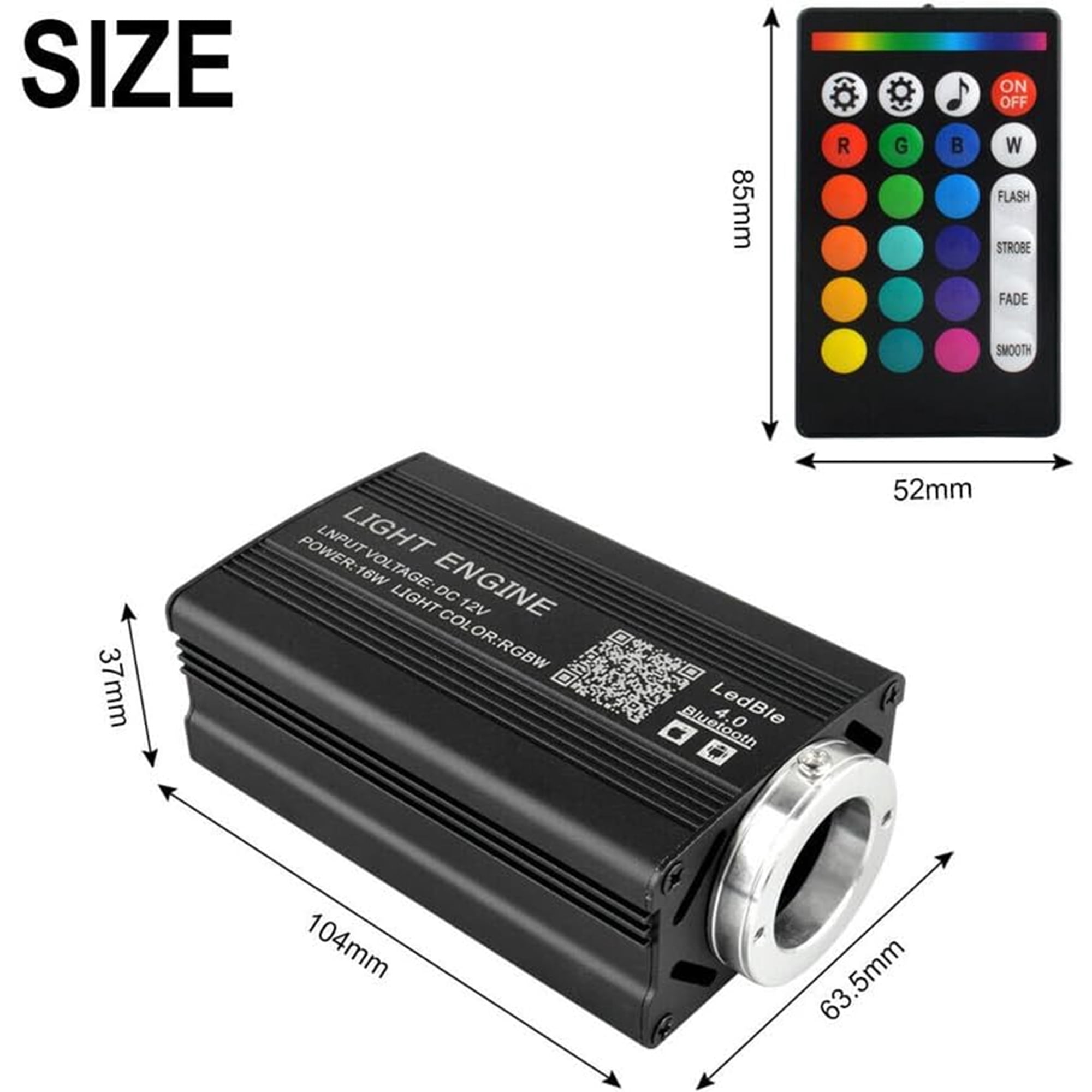 Twinkle Star Ceiling Light Kit, 500 Fibers 16W RGBW Fiber Optic Lights with Remote & App Control, Sound Activated Mode for Car Headliner, Home Theater, Bedroom Ceiling Decoration